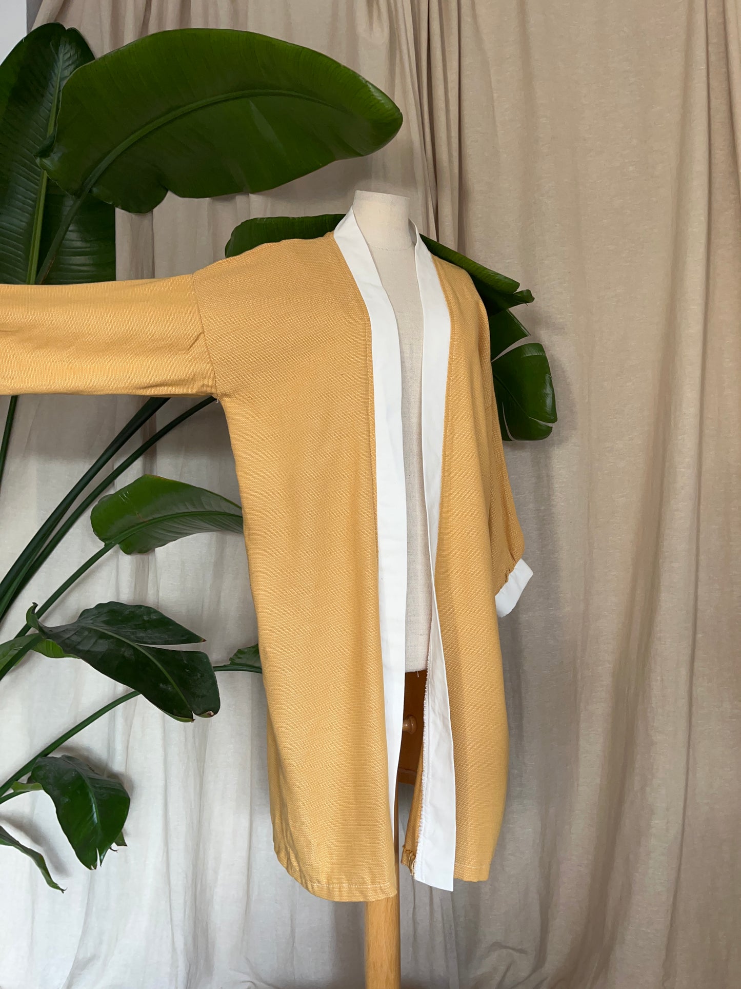 midi Kimono, midi Cardigan gelb, Unikat