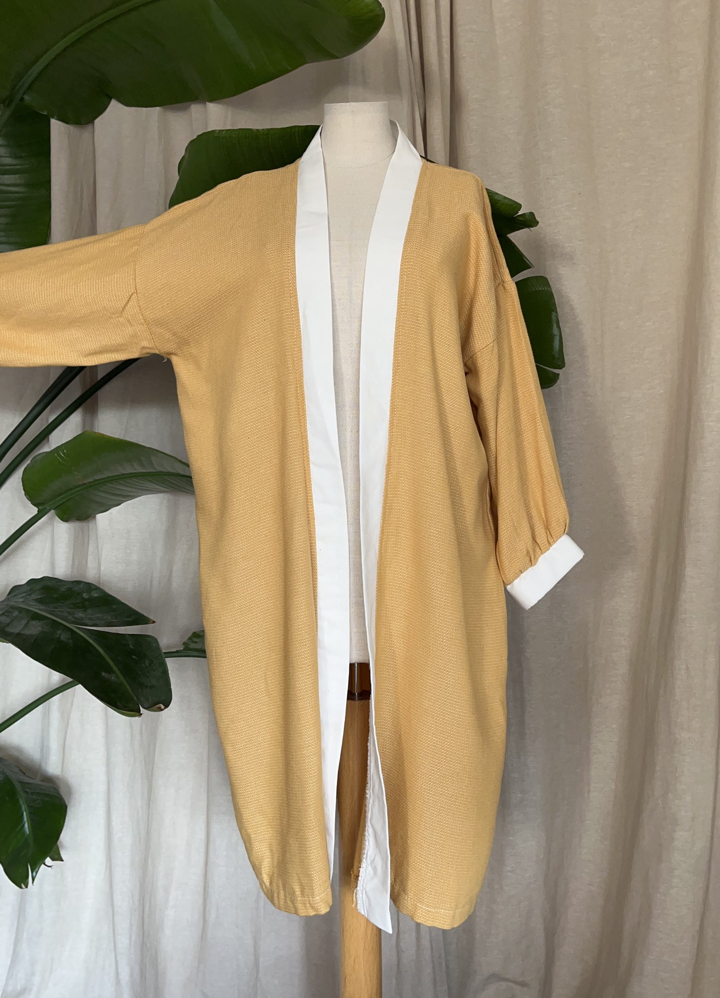 midi Kimono, midi Cardigan gelb, Unikat