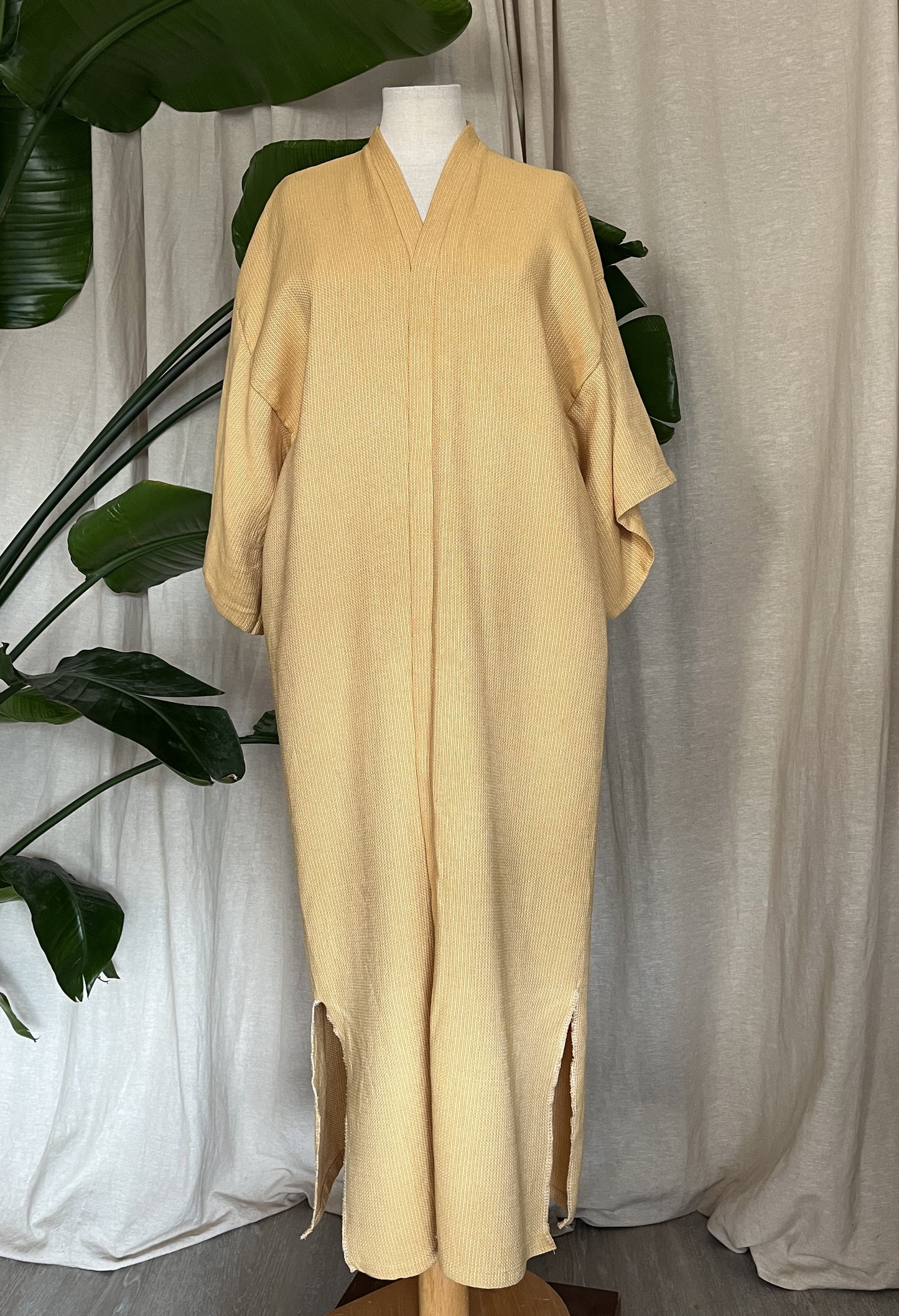 Kimono, langer Cardigan gelb, Unikat