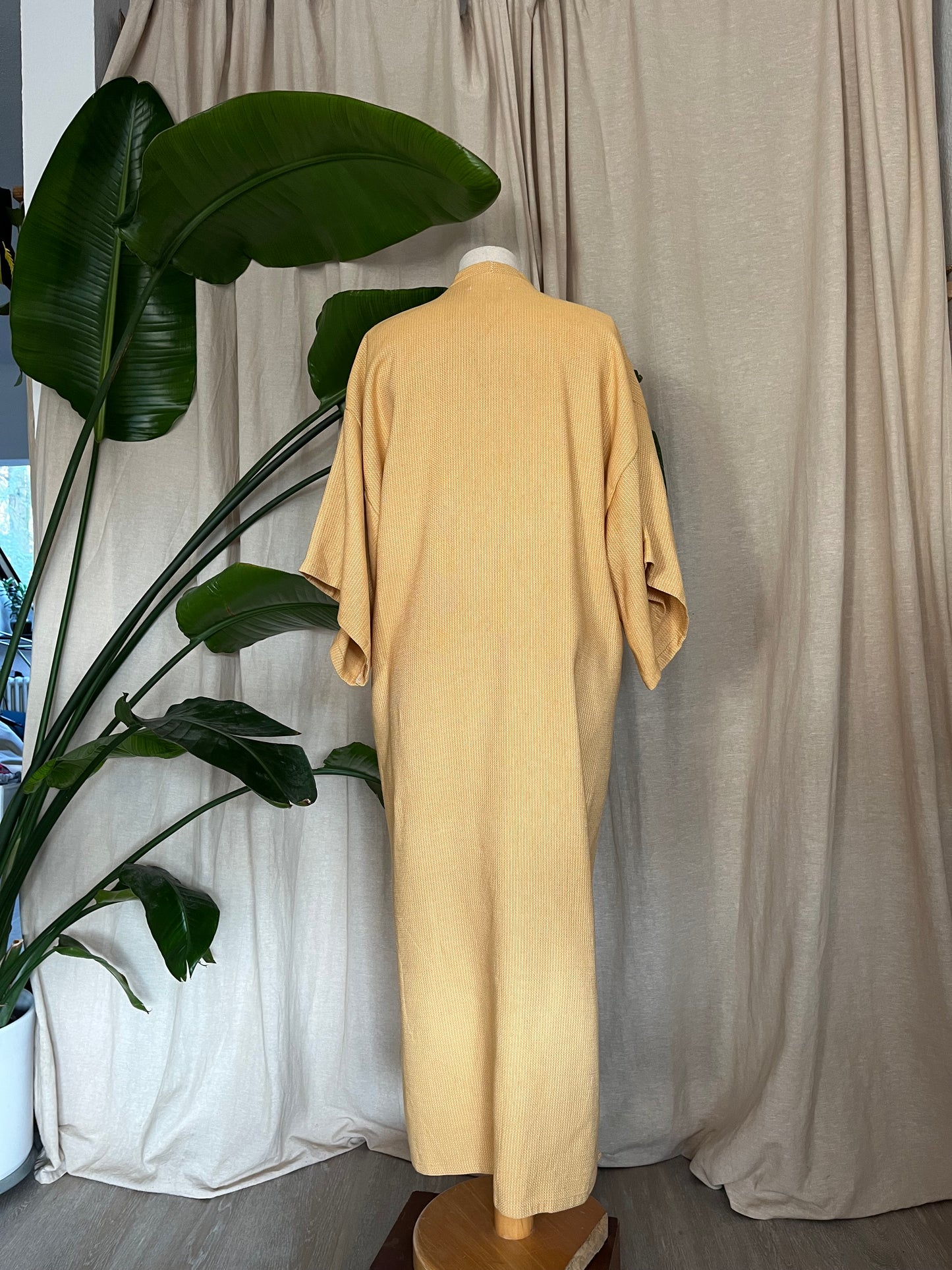 Kimono, langer Cardigan gelb, Unikat