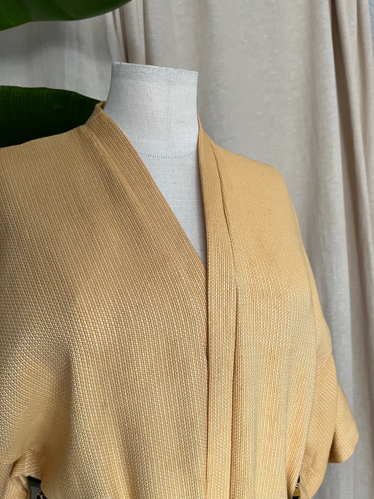 Kimono, langer Cardigan gelb, Unikat