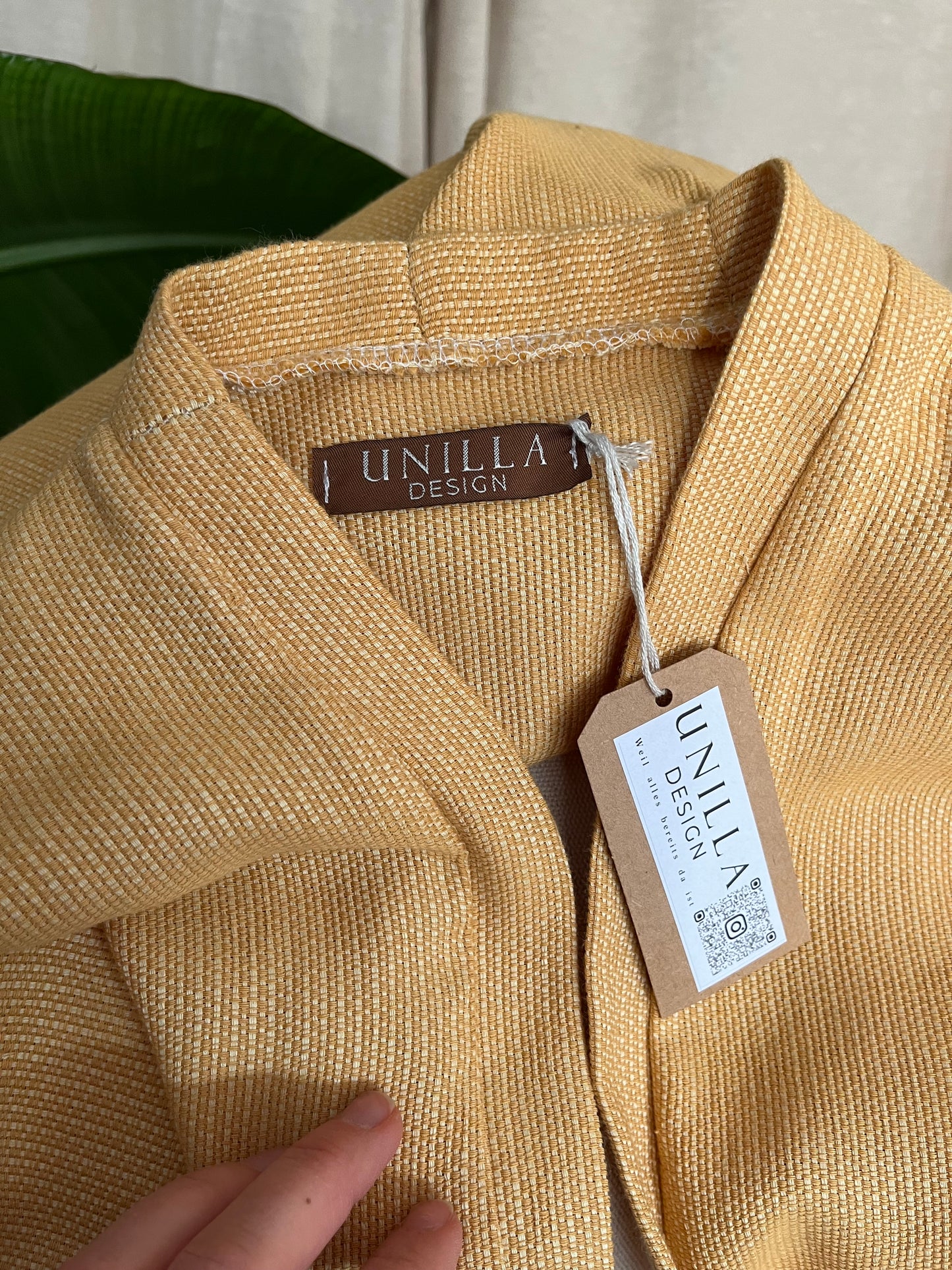 Kimono, langer Cardigan gelb, Unikat