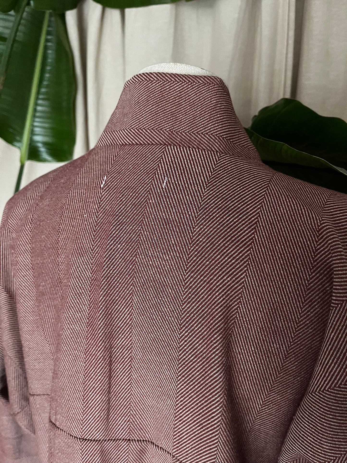 Retro Kimono, bronze gestreift, 100% Baumwolle, Unikat