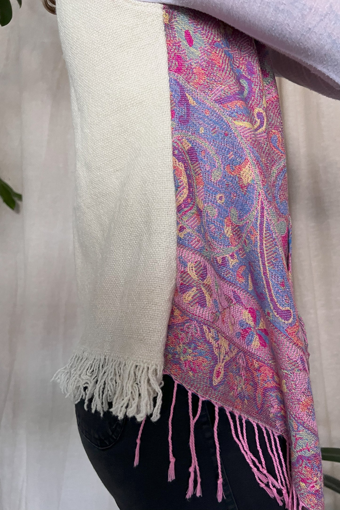 Schmale Weste, rosa lila bunt beige, Kaschmir Wolle, S-L, Unikat