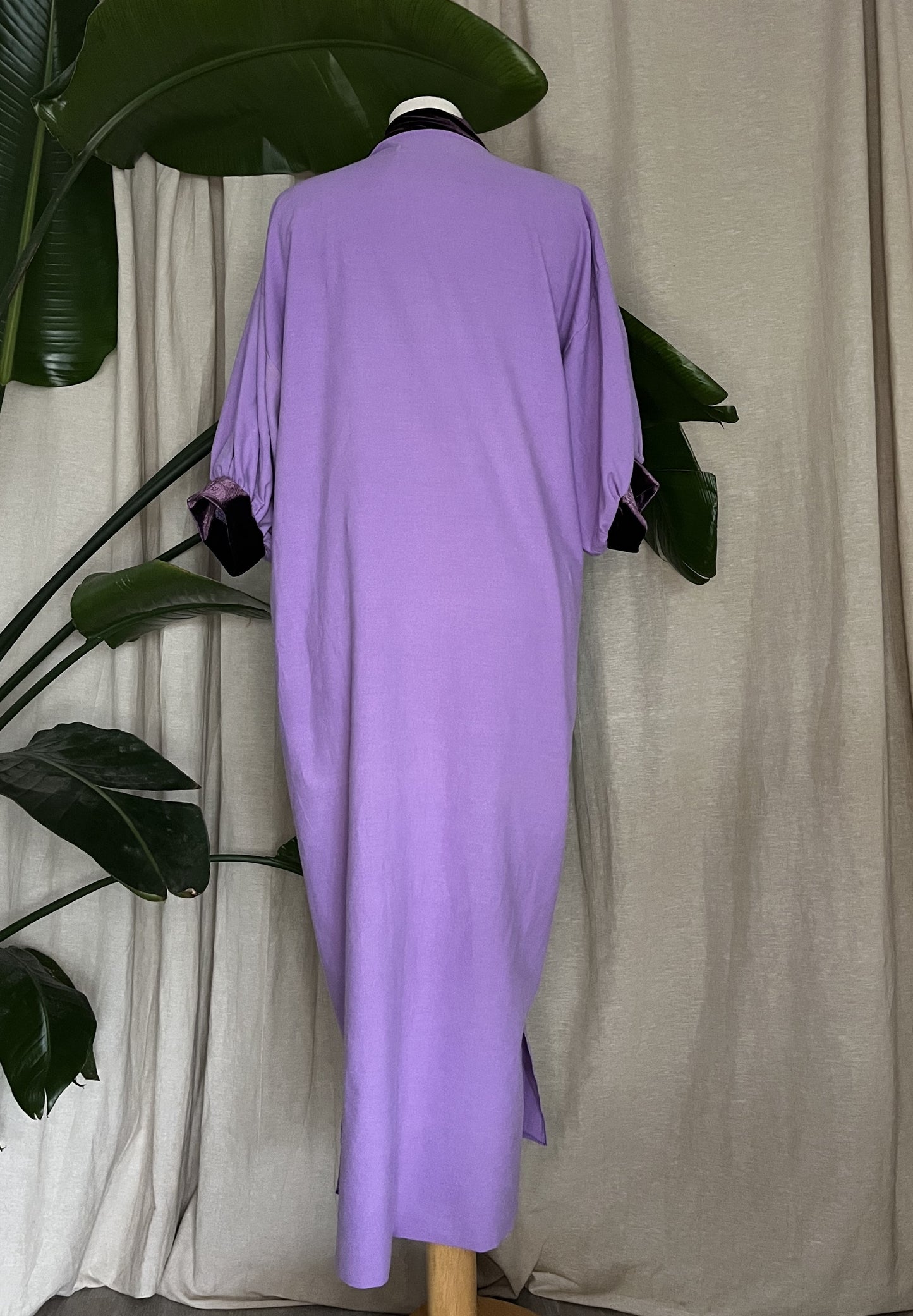 Midi Kimono, midi Cardigan Lila, Samt, Unikat