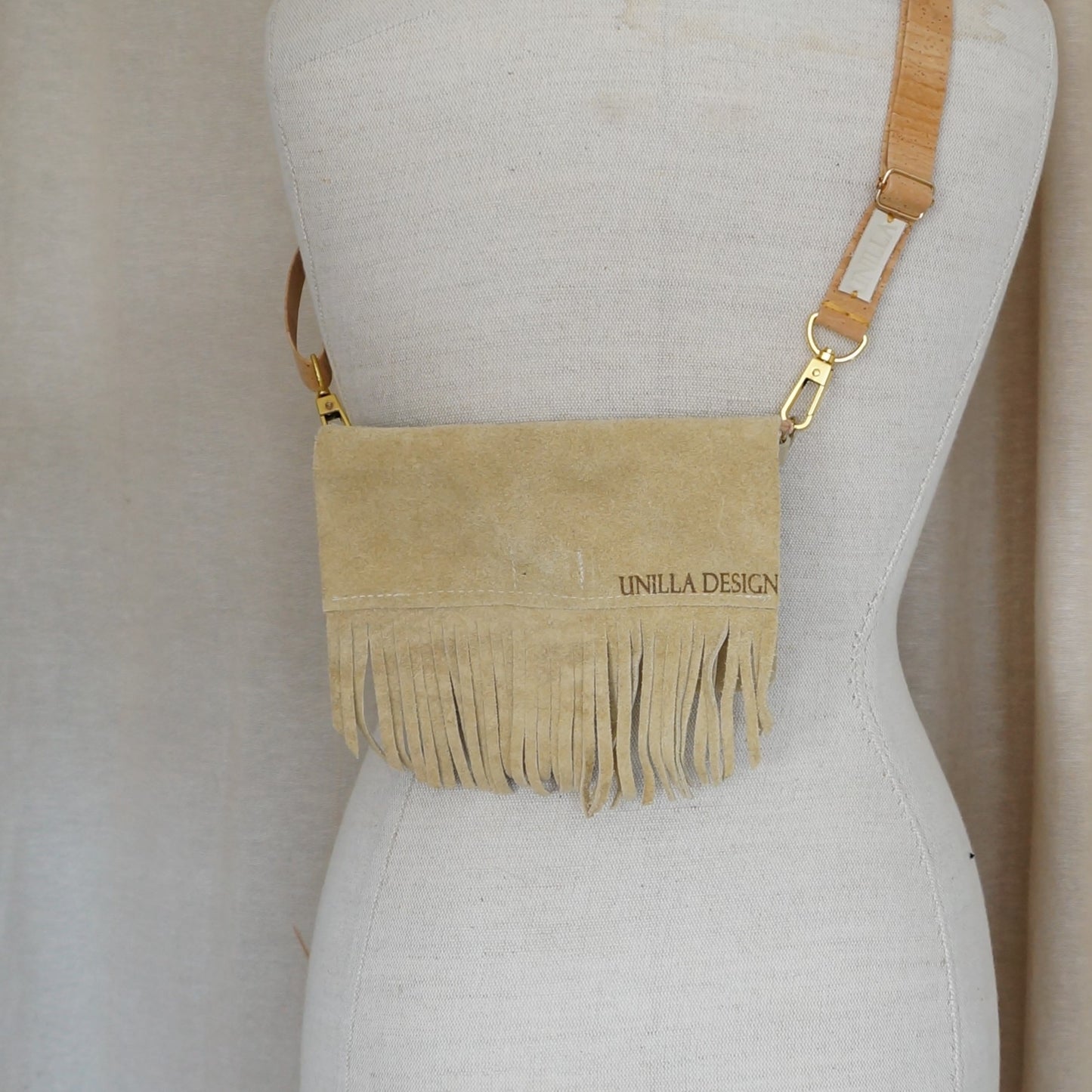 Bauchtasche aus Upcycling-Leder mit Fransen | Unikate