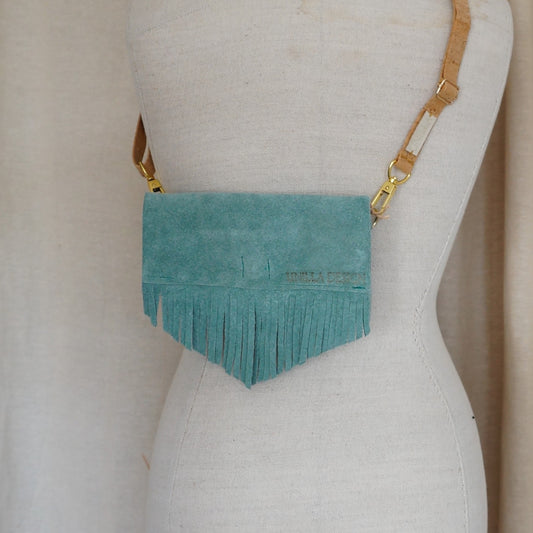 Bauchtasche aus Upcycling-Leder mit Fransen | Unikate