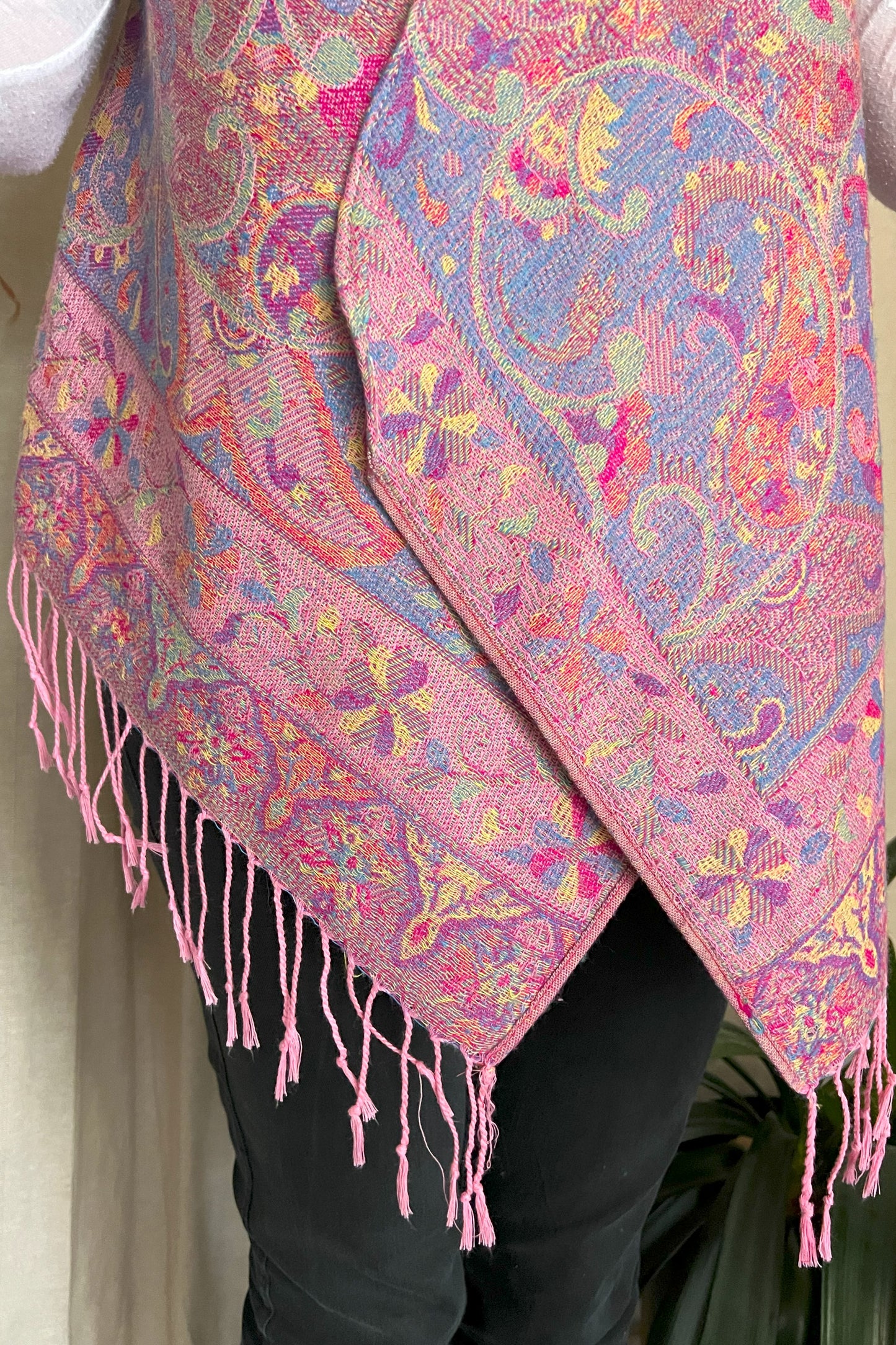Schmale Weste, rosa lila bunt beige, Kaschmir Wolle, S-L, Unikat