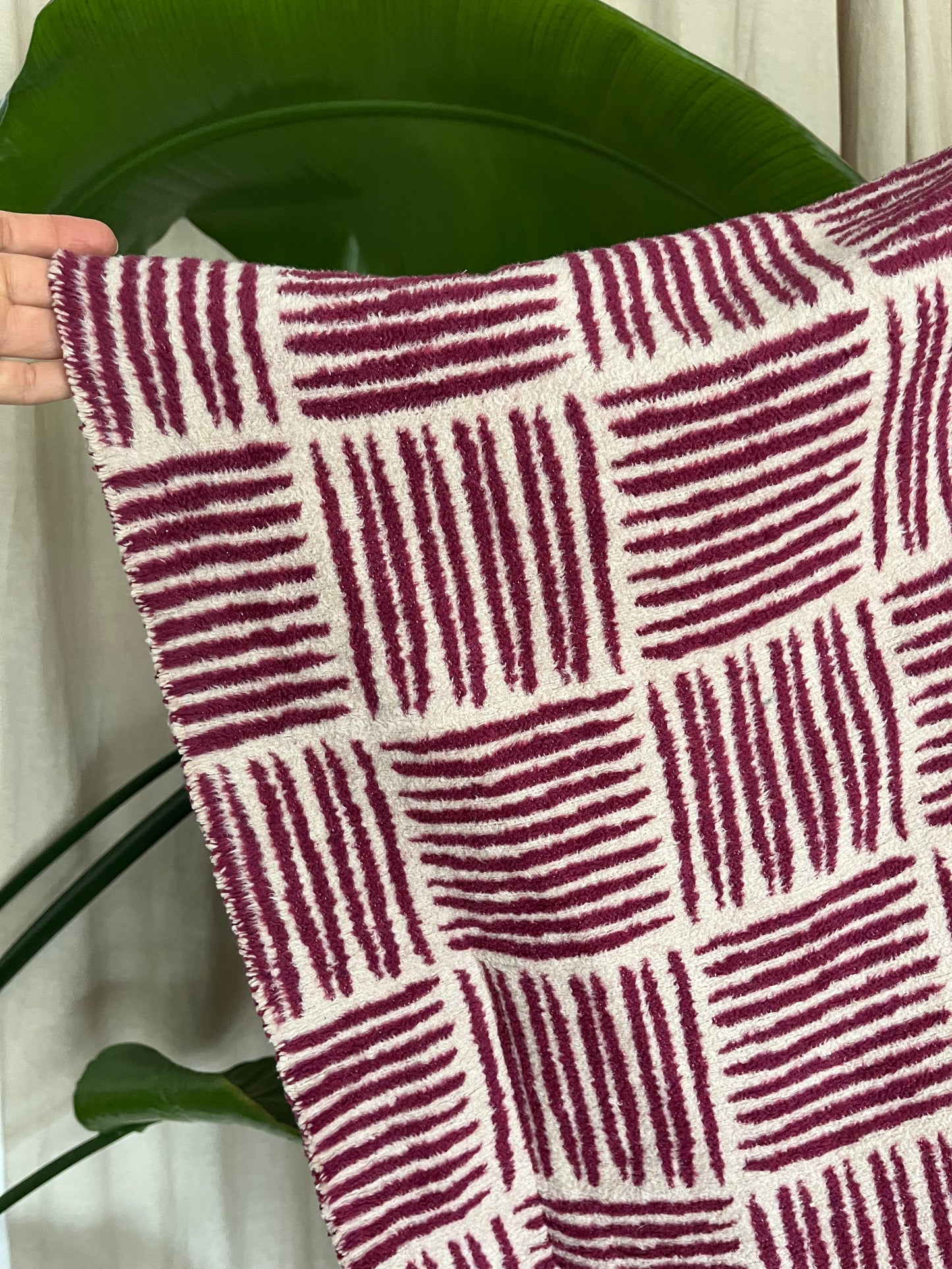 Poncho onesize, pink weiß, 50% Baumwolle, Unikat