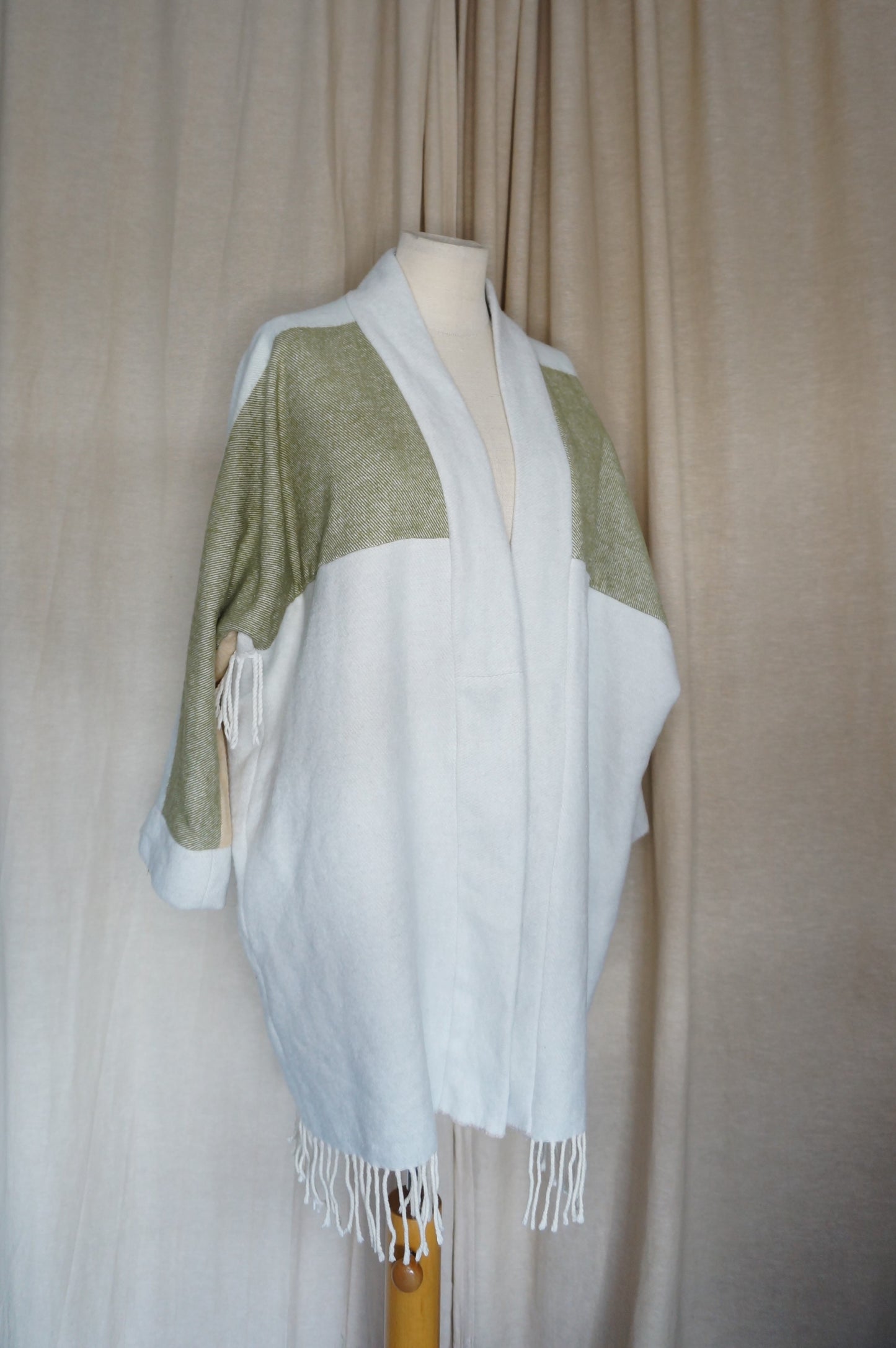 Retro Kimono – Grün & Blau | Unikat