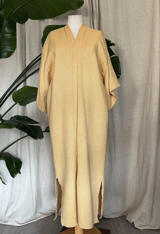 Kimono, langer Cardigan gelb, Unikat